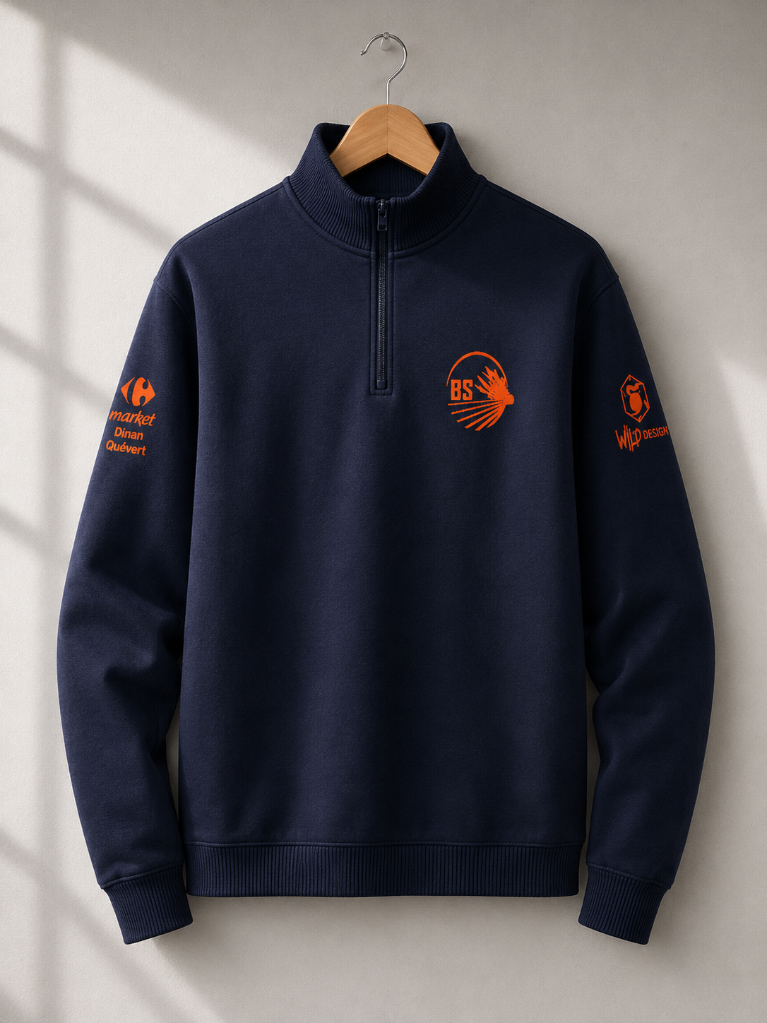 Veste sans capuche mid zip du Badminton Samsonnais