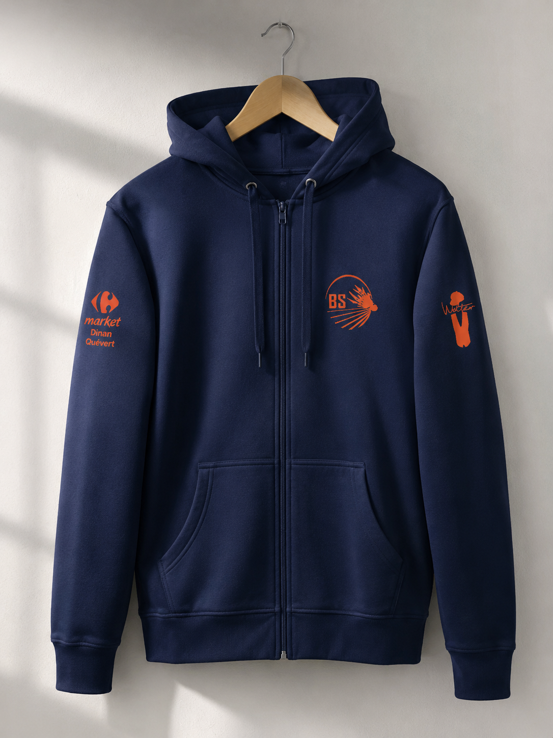 Sweat à capuche full zip du Badminton Samsonnais