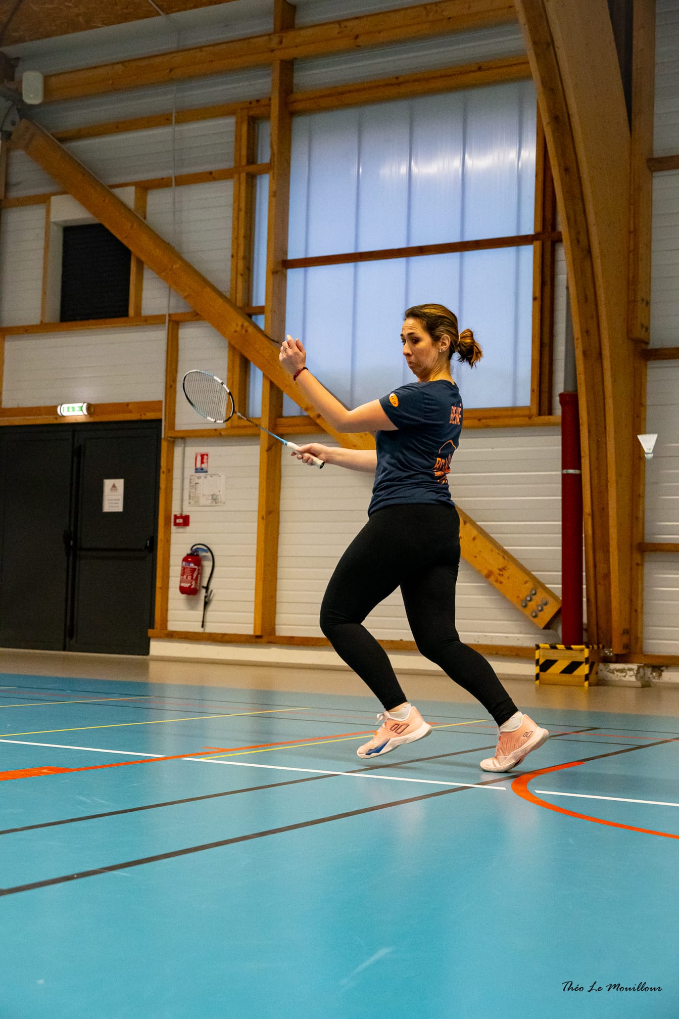 Joueuse du Badminton Samsonnais en pleine action